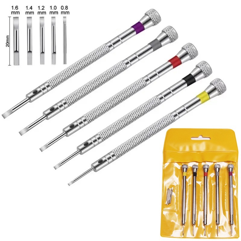 Watchmaker Screwdriver - Obeng baja 0.8-1.6mm untuk jam tangan,