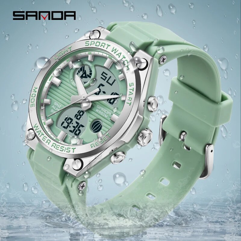 Waterproof Diving Watch - SANDA jam tangan Digital LED wanita,