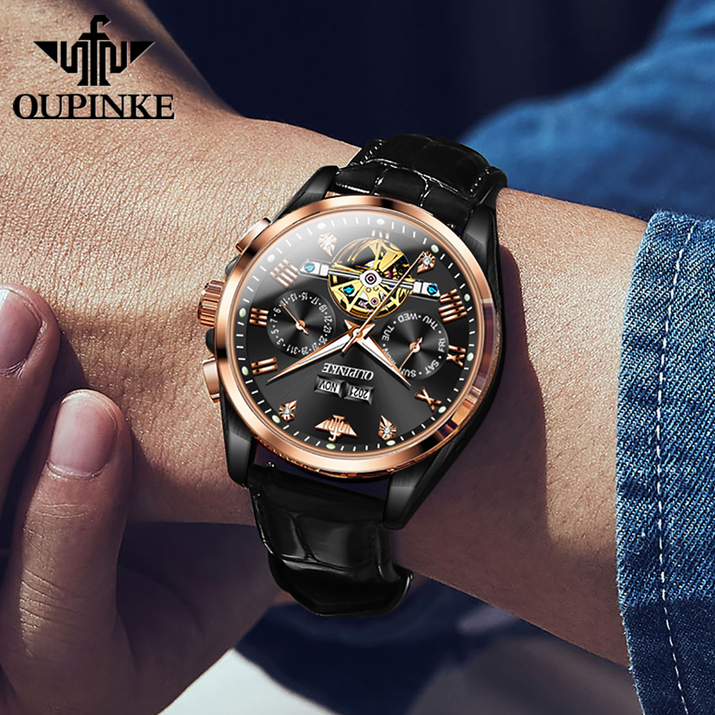 OUPINKE Jam Tangan Pria Jam Ta - Anti-Magnetic Watch ulasan dan harga