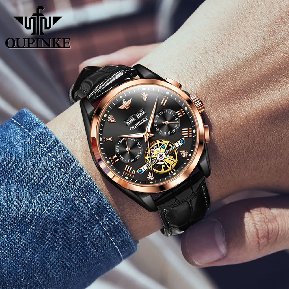 OUPINKE Jam Tangan Pria Jam Ta - Anti-Magnetic Watch ulasan dan harga