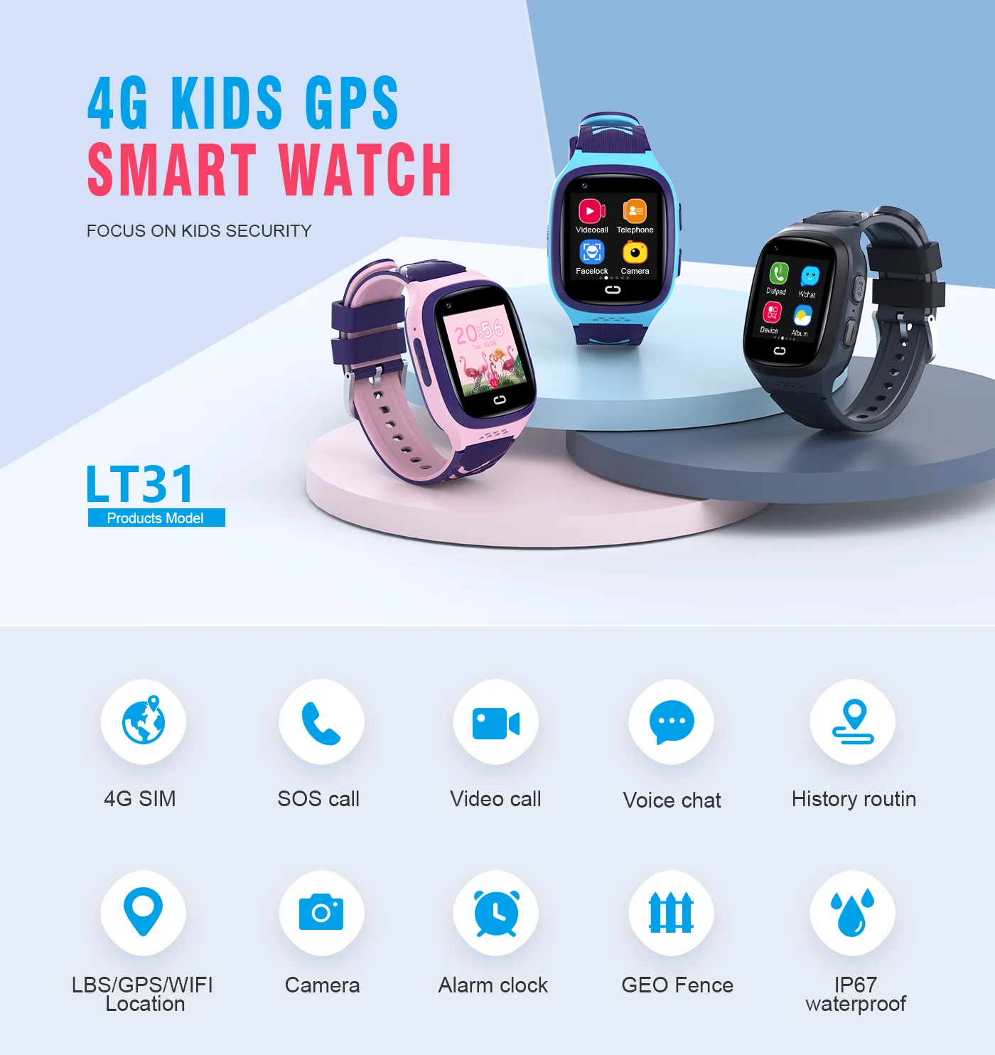 Jam Tangan Pintar Anak 4G SOS  - Smartwatch Watches Kids ulasan dan harga