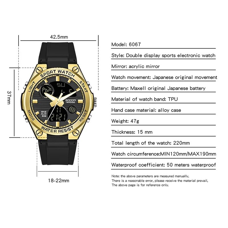 SANDA jam tangan Digital LED w - Waterproof Diving Watch ulasan dan harga
