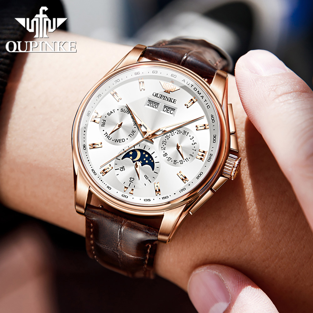 OUPINKE Jam Tangan Pria Jam Ta - Anti-Magnetic Watch ulasan dan harga